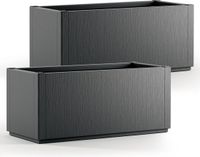 Casaria Plantenbak Set van 2 - Vorstbestendig 80l 80x36x35cm - Antraciet
