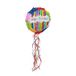 Relaxdays Piñata Happy Birthday, om zelf te vullen, kinderverjaardag, diameter 32 x 9 cm, veelkleurig, 1 stuk