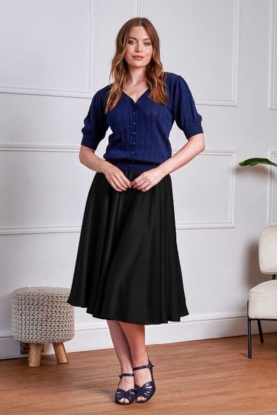 Banned Legacy circular panel skirt Dames Midirok - zwart - XXL