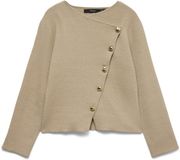 Vero Moda Vest Vmvienna Ls O-neck Wrap Cardigan 10347337 Silver Mink/ Melange W Dames Maat - L