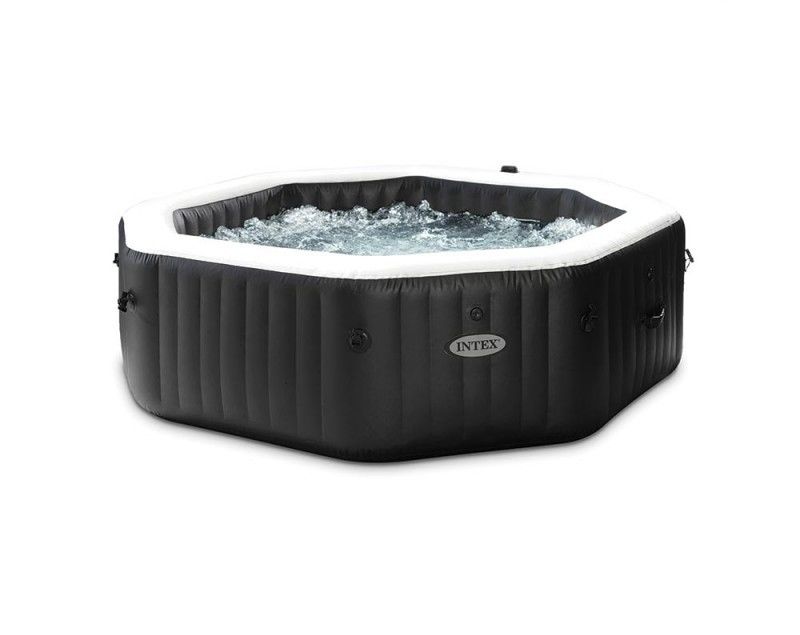 Intex PureSpa Onyx Black Octagon Jet & Bubble Deluxe - 4 Person - Black