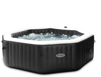 Intex PureSpa Onyx Black Octagon Jet & Bubble Deluxe - 4 Person - Black