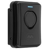 Masterplug EVCM3BS22BR huishoudelijke oplader voor elektrische en hybride voertuigen, stopcontact, modus 3, automatische vergrendeling, driefasig, RFID met sleutel, zwart, IP65, 22 kW, 32 A