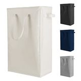 Odonata Slanke wasmand handvatten opvouwbare wasmand dunne vuile wasmand smalle waszak opvouwbare vuile mand 45 l (beige)