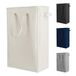 Odonata Slanke wasmand handvatten opvouwbare wasmand dunne vuile wasmand smalle waszak opvouwbare vuile mand 45 l (beige)
