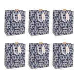 Eurowrap - X-32808-2Cpack - Set van 6 Kerst Cadeauzakken - Groot Formaat 26,5x14x33cm - Vegetatie - 210g