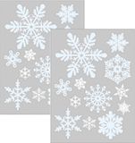Anna's Collection Kerst raamstickers sneeuwvlokken - 2x - vel van 34 x 28 cm - raamdecoratie - raamversiering