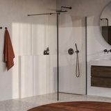 Brauer Oblivion - Inloopdouche - Helder Glas - 120 x 200 cm - met Zijwand 30 cm - incl. Glascoating - PVD Gunmetal Geborsteld