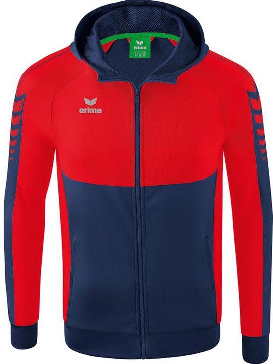 ERIMA Six Wings Trainingsjack Met Capuchon Kinderen New Navy-Rood Maat 152