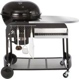 Happyment Barbecue avec table – Grill bol – Idéal pour charbon de bois – Avec roues – 53 cm