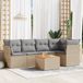 Maison Exclusive - Ensemble de meubles de jardin 6 pièces avec canapé et coussins, beige, en polyrotin