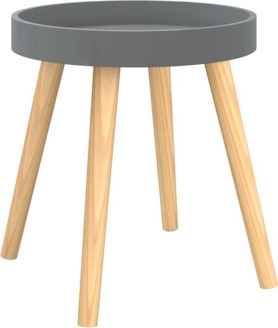 vidaXL Bijzettafel 38x38x40 cm bewerkt hout en grenenhout grijs