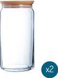 Luminarc Pure Jar Voorraadpot Houten Deksel 1.50l