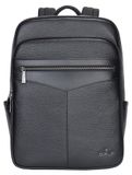 B Cavalli Sac à Dos Noir Cuir Véritable Fermeture Éclair Unie Casual Black B UNICA 42x30x13 cm