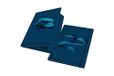 Ordner 3 kleppen rug 1,2; monochroom blauw, 6 stuks