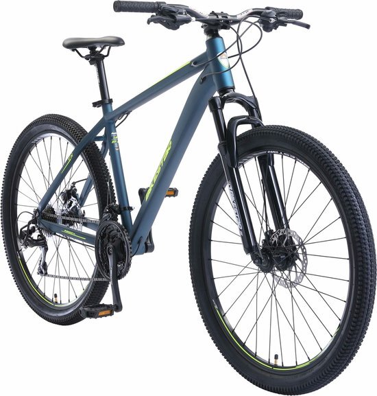 bikestar hardtail MTB, Sport, 27.5 inch, 21 speed, blauw/geel
