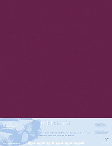 Clairefontaine 396016C tekenvellen - pastel op karton - wijnrood - 70 x 100 cm - 5 vellen