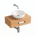 Saniclass Terra Fonteinplank - 40x25x10cm - met handdoekhouder - waskom (glans) - fonteinkraan - afvoerplug - sifon - sandwood (licht eiken)