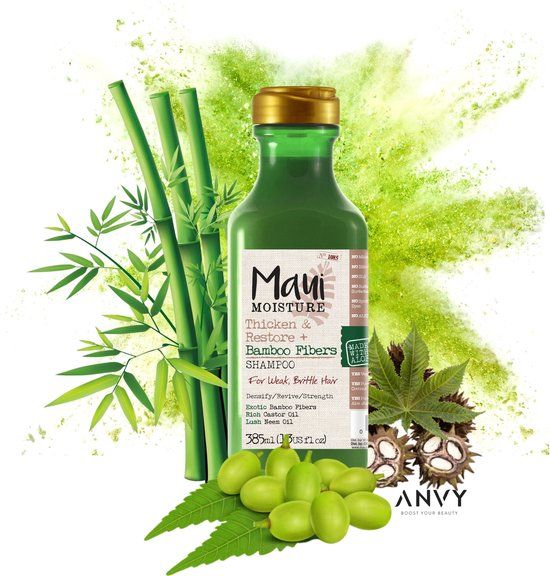 Maui Shampoo Thicken & Restore + Bamboo Fiber - 385ml - Vegan
