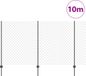 vidaXL Gaashek met palen 10 x 1,4 m PVC-coated staal grijs mesh