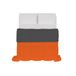 Italian SOGNI E CAPRICCI Italian Bed Linen Zomerdekbed, tweekleurig, oranje/donkergrijs, 250 x 200 cm