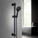 Unyqoos® Set de douche avec douchette réglable, barre en acier inoxydable de 70 cm, noir