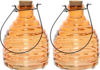 Decoris 2x Wespenvangers/wespenvallen oranje 17 cm van glas