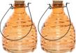 Decoris 2x Wespenvangers/wespenvallen oranje 17 cm van glas