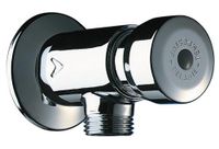 Delabie – Robinet de chasse d'eau temporisé 1/2" – Débit préréglé 0,15 L/sec ajustable – Corps en laiton massif chromé – Temporisation 3 secondes