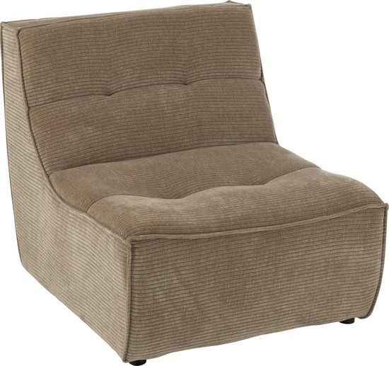 J-Line Chaise Grid Populierenhout/Schuim Donker Taupe