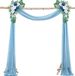 Sans marque Voile de mousseline Suspendu au mur Rideau de mariage Bleu 75 x 1000 cm