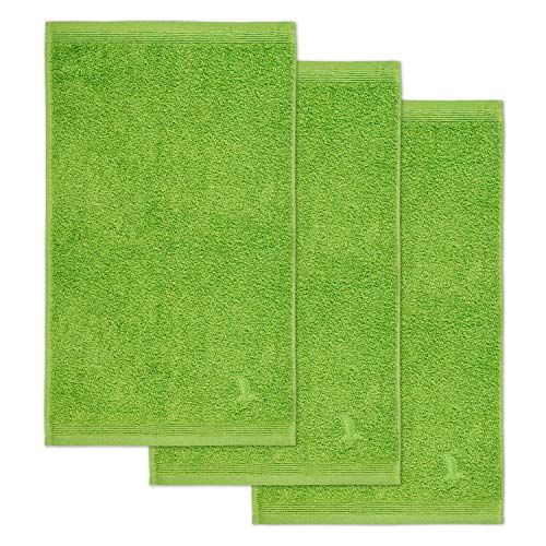 Möve Superwuschel gastendoekje - 30 x 50 cm - peridot - set van 3