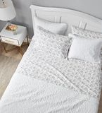 Laura Ashley Katoenen flanellen beddengoedset, Rosalie grijs, Queen
