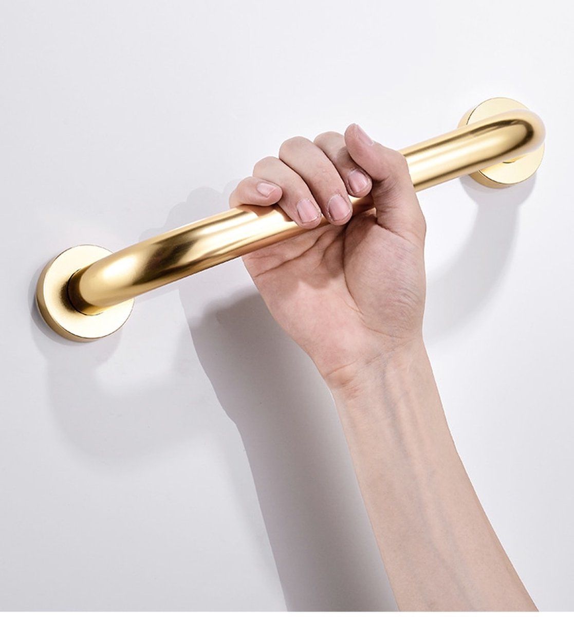 Achilles Handgreep voor Bad & Douche 40 CM - Zwart - Veiligheidsgreep - Toiletbeugel - Wandbeugel 50 cm - Handgreep voor bad of douche - Wandgreep voor badkamer - Douche - Toilet - Badgreep - Douchegreep - Goud