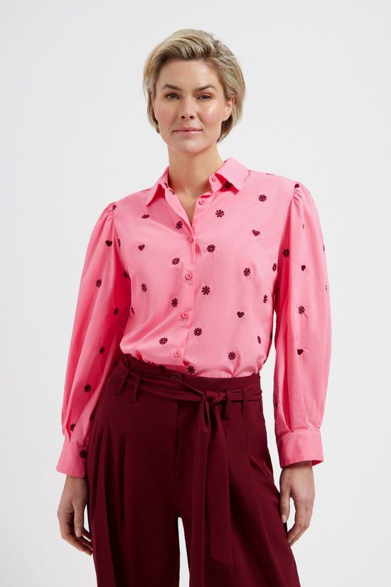 Lady Day Andrea bubblegum Blouse - Roze - Maat M - Vrouwen