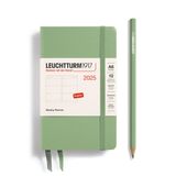 Leuchtturm1917 Weekly Planner 2025, A6 Pocket, Hardcover, Sage, English