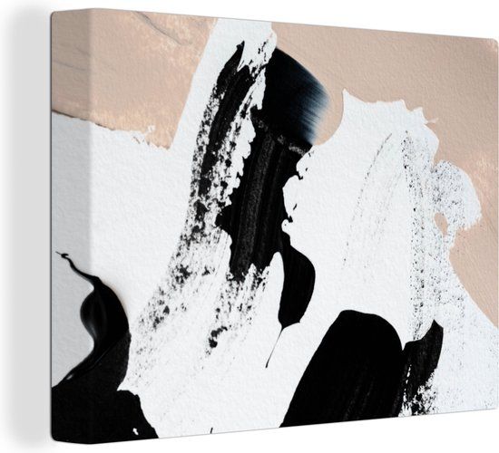 OneMillionCanvasses Canvas Schilderij Zwart - Abstract - Design - 120x90 cm - Wanddecoratie