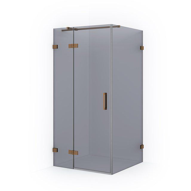 Maxaro Douchecabine Diamond 90x80cm 8mm Rookglas Veiligheidsglas Koper