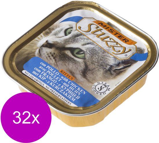 Mister Stuzzy Cat Paté Kitten - Kattenvoer - 32 x Kip 100 g