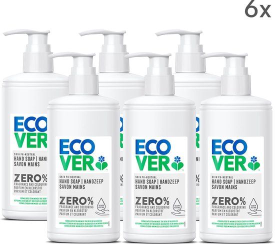 Ecover Handzeep ZERO Sensitive - 6 x 250ml - Voordeelverpakking - Parfumvrij