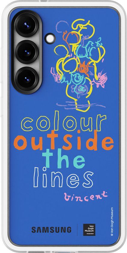 Samsung Flipsuit Card with Case - Samsung Galaxy S25 Hoesje - Colour Outside Van Gogh - Blauw