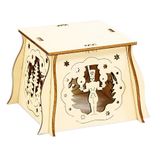 Dekohelden24 Houten kaarsboog onderzetter motief engel en bergmann grondoppervlak 10 x 10 cm hoogte 7 cm