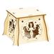 Dekohelden24 Houten kaarsboog onderzetter motief engel en bergmann grondoppervlak 10 x 10 cm hoogte 7 cm