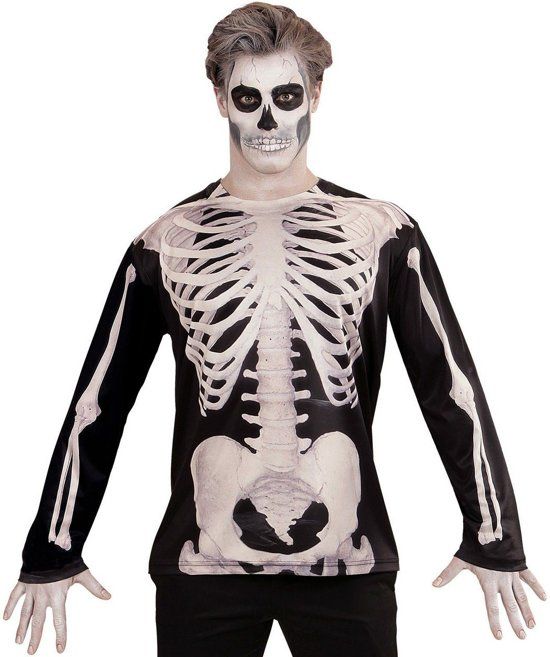 Widmann Spook & Skelet Kostuum T-Shirt Lange Mouwen Berend Botje Man Medium / Large