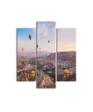 Homemania Wandfoto, heteluchtballonnen, 3-delig, natuur en landschappen per woonkamer, slaapkamer, meerkleurig, 57 x 0,3 x 60 cm, HM203MDF56, MDF