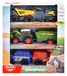 Micro City Team Modelauto speelgoedauto - Speelset met Volvo dumper, graafmachine, Fendt tractor, Mercedes G-Klasse politie en brandweerwagen