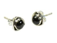 Lune Active Timmergems BV Zilveren knop oorbellen Onyx 925 zilver