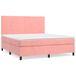 vidaXL Boxspringbed met matras, fluweel, roze, 200x200 cm