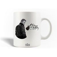 Keramische mok maniacase Johnny Hallyday Zanger Componist Poster