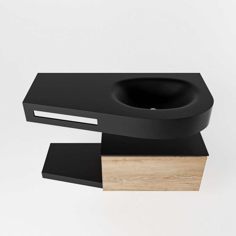 Mondiaz Riva Dulcet badkamermeubel rechts 100cm Urban Washed Oak